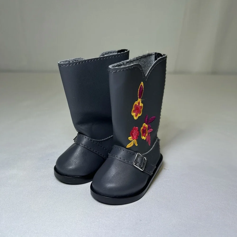 American Girl Saige Copeland‎ Boots Embroidered Flowers